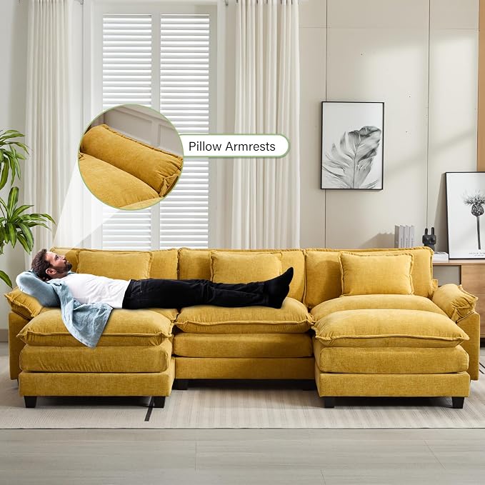 Oprisen 120" Modular Sectional Sofa, Comfy Cloud Couch Sectional Sofa - Image 5