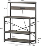 SUPERJARE Bakers Rack with Power Outlets, Microwave Stand, 39.4 X 14.3 Inch - Image 7