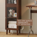 71" Tall Arched Cabinet with Acrylic Door, Modern Curio Arched Bookcase with - Image 3