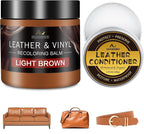 Leather Recoloring Balm with 100ml Mink Oil, Light Brown Leather Repair Kit and by SHABEIBEI