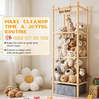 Stuffed Animal Storage with Toys Tray, 57In Large Wooden Stuffy Plushies - Image 7