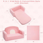 Foryoomi Extra Wide Kids Couch, 2-in-1 Soft Toddler Couch - Image 2