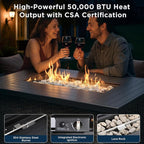 Patio Furniture Set with 42.5" Fire Pit Table-6 Pieces All Weather Wicker - Image 2