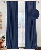 Linen Textured Total Blackout Curtains by 100BlackoutShield