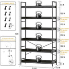 HCHQHS Bookshelf, Adjustable Industrial Bookcase, Vertical Tall Book Shelf - Image 3