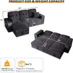 90 Inch Modular Sectional Sleeper Sofa Bed, 4 in 1 Pull Out Couch Bed - Image 3