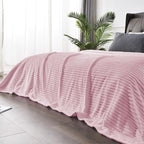BEDELITE Ribbed Cherry Blossom Fleece Throw Blanket - Image 5
