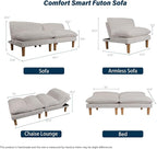 Ribilake 69" Futon Sofa Bed, 4 in 1 Multi-Function Couch Sleeper - Image 3