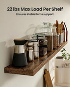 AMADA HOMEFURNISHING 47.2" L Floating Shelves, Wall Shelves Set of 3 - Image 5
