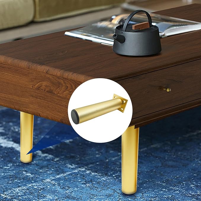 Set of 4 Aluminum Alloy Furniture Legs 10 Inch Height, 1.5 Inch Diameter - Image 6