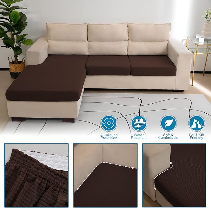 Water Repellent Single Seat Cushion Cover, Stretch Separete Backrest Cover - Image 4