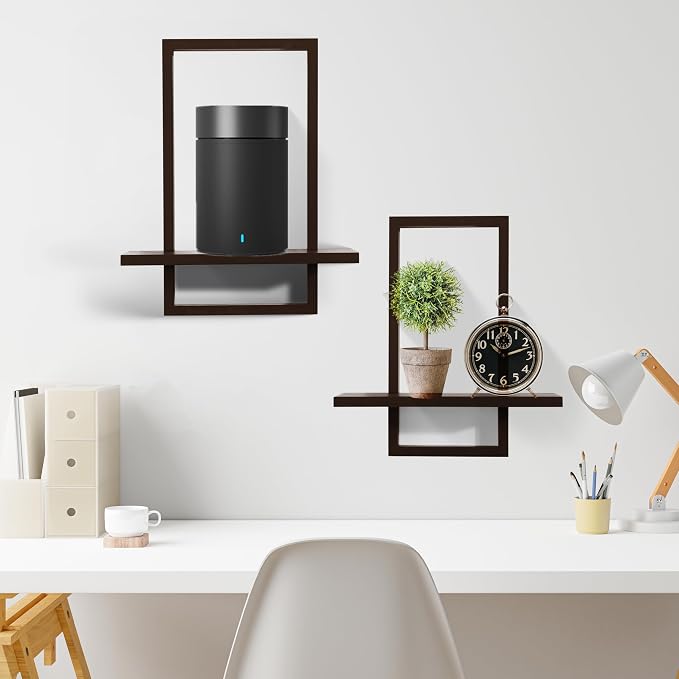 PHOENANCEE Square Floating Shelves, Wall Plants Holder, Bathroom Wall Decor - Image 2