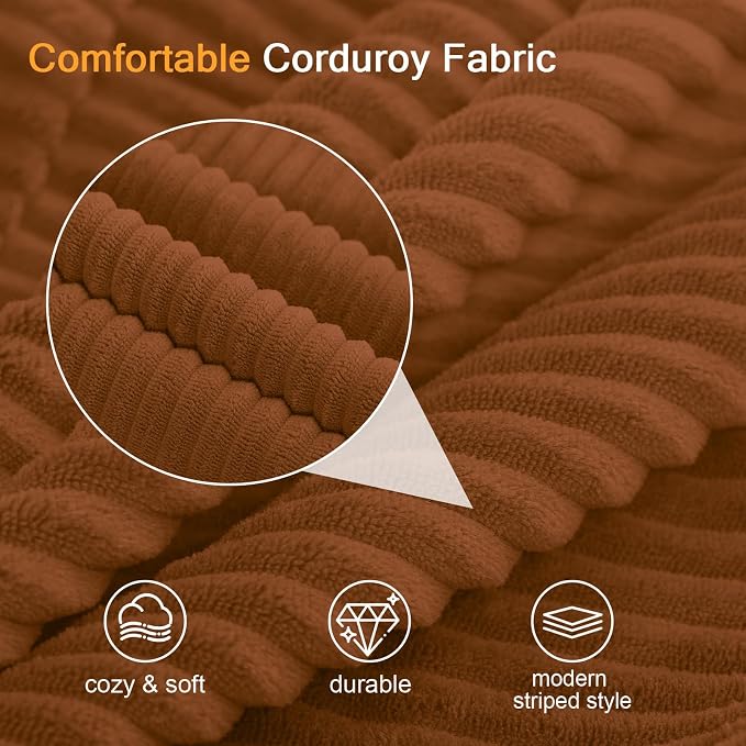 COMAX Convertible Sofa Bed, Folding Floor Couch Corduroy Fold Out Couch Bed - Image 7