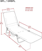 Rio Beach Portable Lay Flat Folding Backpack Beach Lounge Chair - Image 3