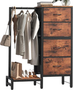 DUMOS Dresser with Hanging Rack, 4-in-1 Fabric Dresser by DumosLifestyle