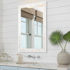 Tanmicoshomy 26 x 40 Inch Rectangle Bathroom Mirror, Natural Shell Framed - Image 7