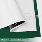 Yakamok Dark Green 100% Blackout Curtains 84 Inches Long 50" Wide 2 Panels | - Image 4