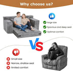 Loveseat Sofa Bed, Convertible Silky Velvet 5-in-1 Foldable Boneless Sleeper - Image 6
