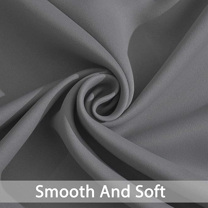 Yakamok Grey Room Darkening Curtains 62x84 inch Gray Grommet-Living Room | 2 - Image 5