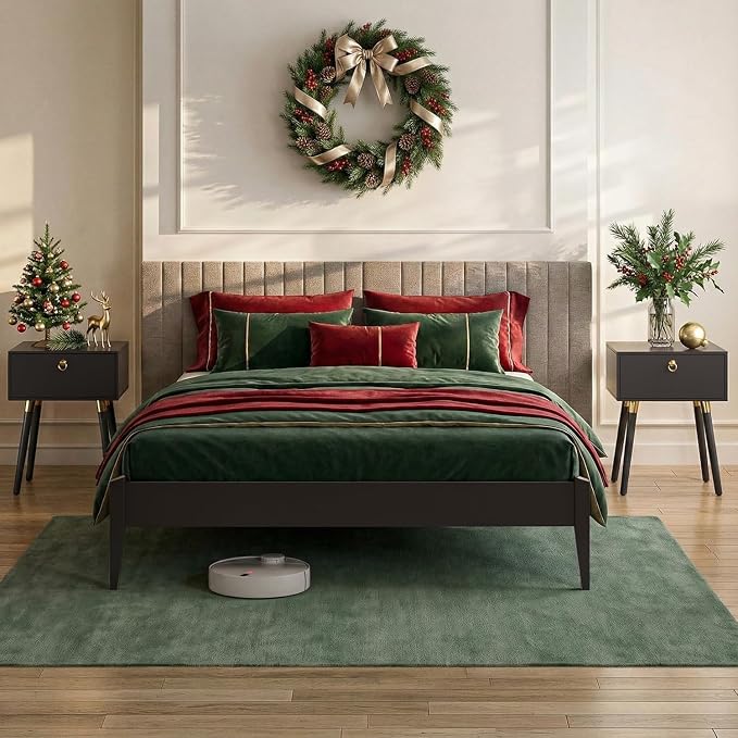 Bme Dinkee King Platform Bed Frame Wood 15 Inch by Bme