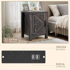 OKD Farmhouse Nightstand Set of 2, 18 Inch Rustic End Table - Image 4