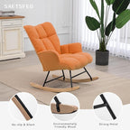 SAETSFEG Rocking Chair Nursery Teddy Upholstered Glider Rocker Rocking Accent - Image 4