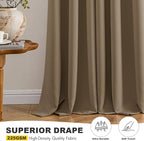 MIULEE Blackout Curtains for Bedroom 2 Panels 40 x 72 Inch Long Khaki | Thermal - Image 5