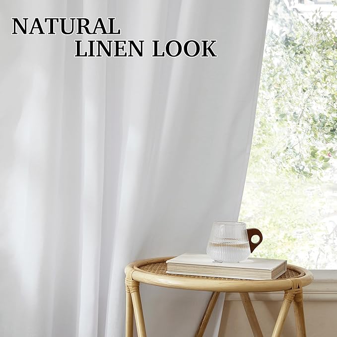 RYB HOME Sheer Curtains 108 inches, Extra Long Floor to Ceiling Curtains | - Image 6