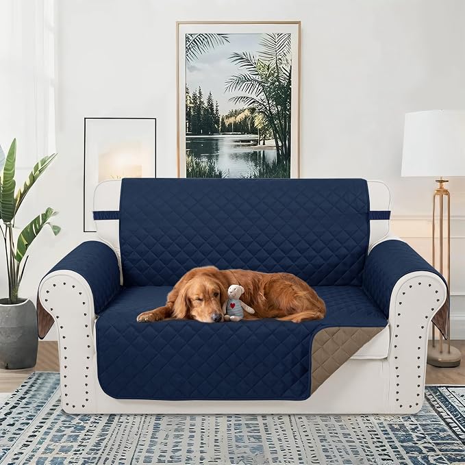 Reversible 45" Small Loveseat Sofa Covers, Friendly Furniture Protector - Image 2