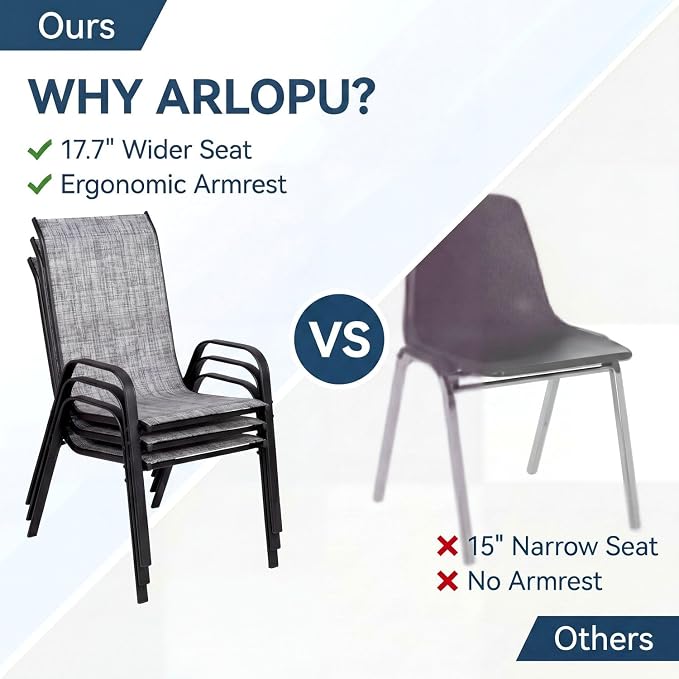 Arlopu 5 Piece Outdoor Patio Dining Set, Porch Furniture - Image 3