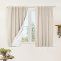 Natural 100% Blackout Linen Curtains 54 Inches by LAMIT