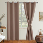 Blackout Curtains for Bedroom 38 x 84 Inch Long Cappuccino 2 Panels | Thermal by Hiasan