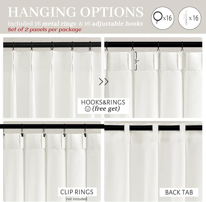 High Ceiling Pure White Extra Long 120 Inch Curtains - Image 6