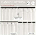 PleatedDrapes White Linen 102 Inch Long Curtains - Image 4