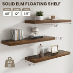 Dreamland 48 inch Floating Shelves, Rustic Wood Floating Wall Shelf - Image 3