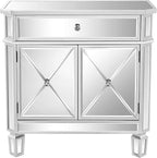 VINGLI Mirrored Cabinet, Mirrored Nightstand, Mirrored Dresser Accent Chest - Image 6