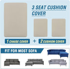 H.VERSAILTEX Sectional Couch Covers 3 Pieces Sofa Seat Cushion Covers L Shape - Image 8