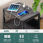 Yoobure Nightstand with Charging Station, Small Night Stand with Fabric Drawers - Image 5