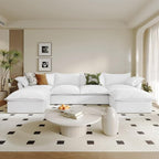 Waterproof Cloud Couch, 6 Seat U Shape Stain Resistant Modular Sectional Sofa - Image 6