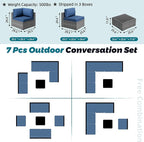 SUNLEI 7pcs Patio Conversation Sets Outdoor Furniture Sets, High Back - Image 5