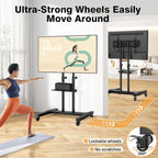 TAVR Furniture Mobile TV Stand Rolling TV Cart Floor Stand - Image 3