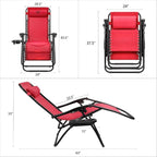 Devoko Patio Zero Gravity Chair Outdoor Folding Adjustable Reclining Chairs - Image 3