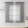 Chyhomenyc Voile Sheer Window Curtain Panels 54 Inch Long, Top Dual Rod Pockets by Chyhomenyc