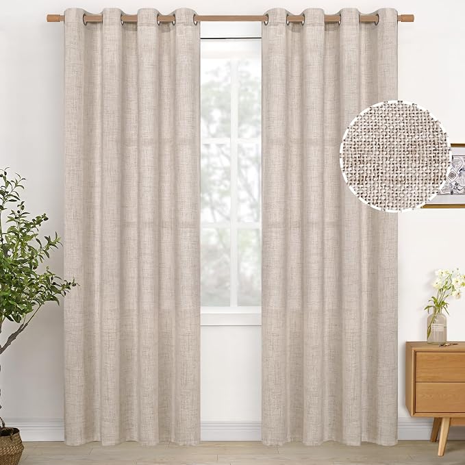 YoungsTex Linen Curtains 80 Inch Length by YoungsTex
