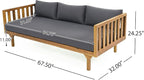Merax Outdoor 4-Piece Acacia Wood Conversation Set - Image 6