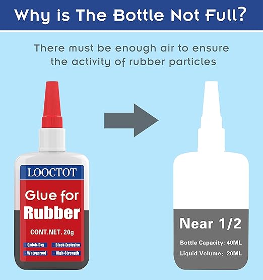 LOOCTOT Black Rubber Glue, Super Instant Glue Bonding Between Rubbers, Rubber - Image 3