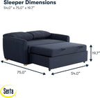 Serta® Galway 66.5" Full-Size Convertible Pop-up Sofa, Dream Coil® Comfort - Image 3