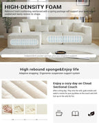 110" Cloud Sectional Couch, Modular Sectional Sofa - Image 4
