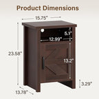 JUMMICO Farmhouse Nightstand, Modern Bedside Table - Image 7