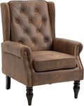 Mid-Century High Wingback Chair, Microfiber Accent Chair Armchair by Lin-Utrend